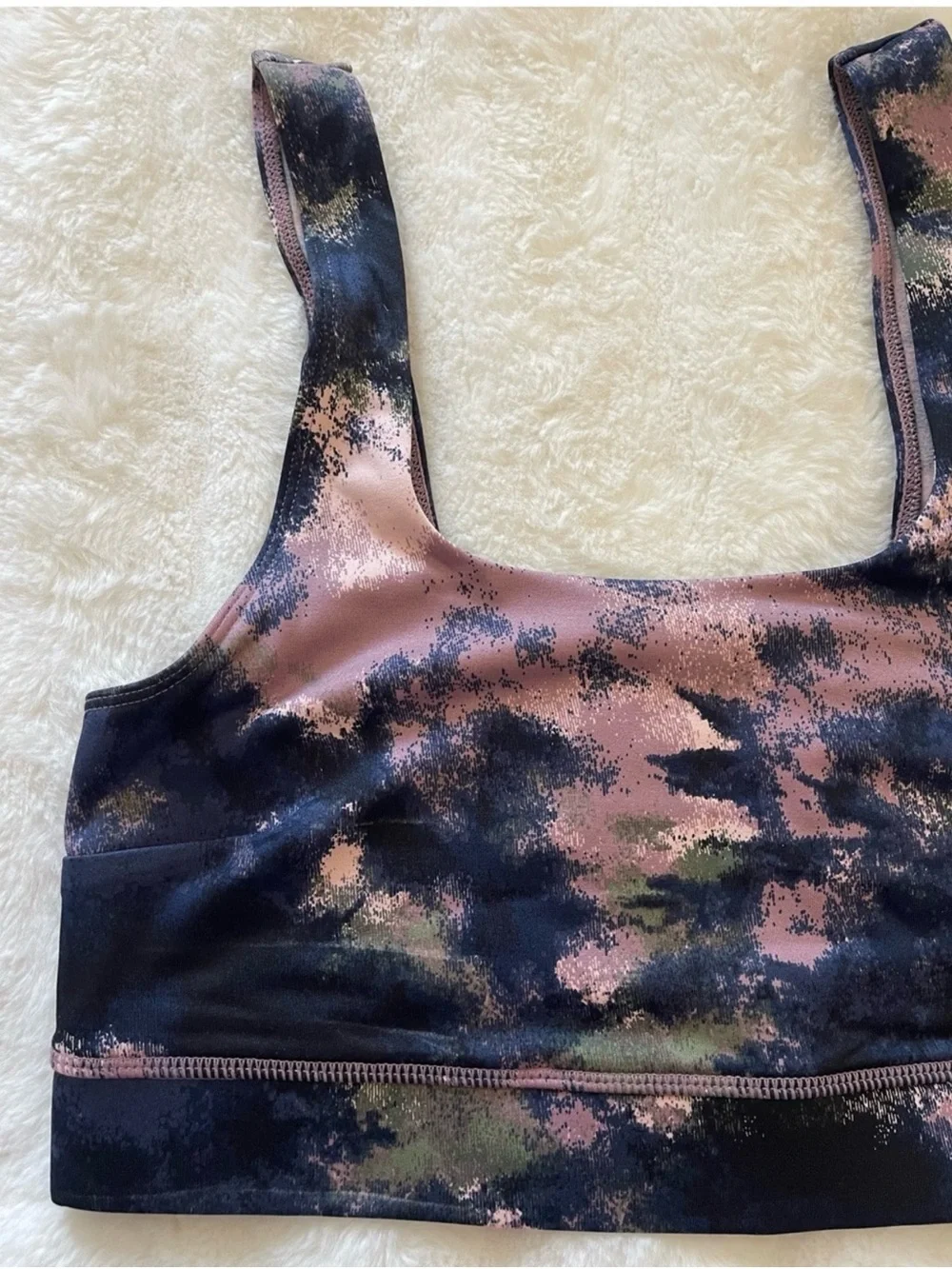 Jenni Women's Square-Neck Bralette, Multicolor Tie Dye, Large AMX